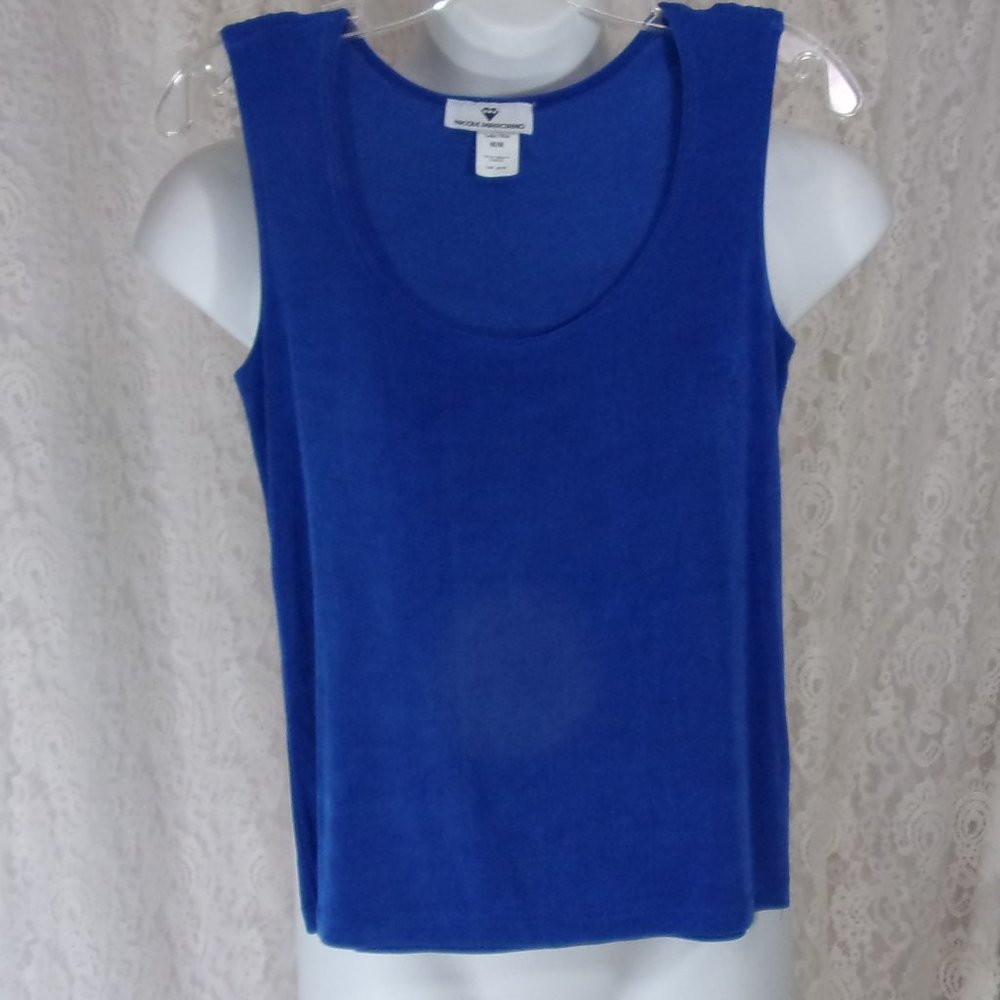 Nicole Marciano Sapphire Blue Knit Travel Knit Top Size M NWOT